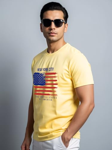 Image of ADRO Men's 100% Cotton Regular Fit T-Shirt