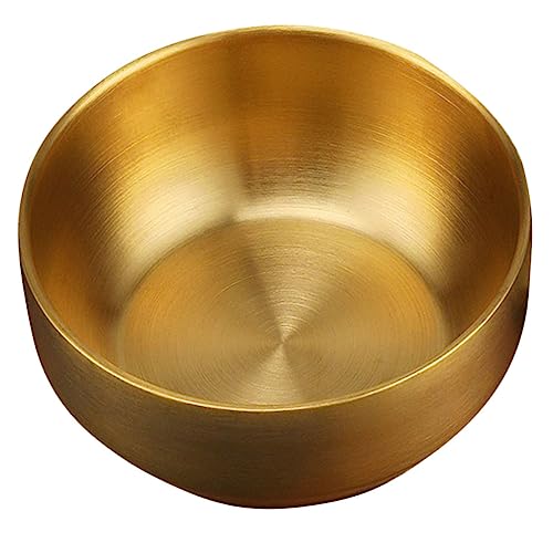 SOLUSTRE Rice Bowls Gold Offering Stainless Bowl Soup Bowl Unbreakable Snack Bowls Large Kimchi Food Soup Bowls Chip Bowls Dinnerware Dishes Rice Bowl with Lid Stainless Steel