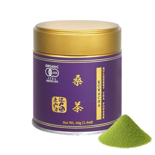 Image of YEDOENSIS Kuwacha Powder - Organic Japanese Mulberry Leaf Tea Powder, Vegan, Gluten-Free, Caffeine-Free (40g)