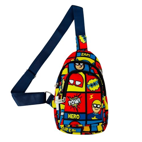 Image of Cots and Cuddles 10pc Cartoon Print Colourful Cross body Bags for Boys and Girls Kids School, Picnic, Return Gifts, Office (10pc Superhero)