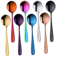 Lot De 8 Cuillères En Inox En Forme De Notes De Musique - Cuillères à Dessert Créatives - Or Et Argent