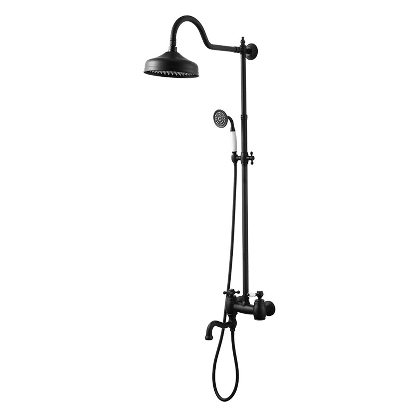 Colonne de douche laiton noir rétro BiaoTeng au design monocommande élégant