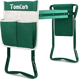 TomCare Garden Kneeler Seat Garden Bench Garden Stools Foldable Stool with Tool Bag Pouch EVA Foam Pad Outdoor Portable Kneeler Christmas Gardening Gifts for Women Men,Large 21.65
