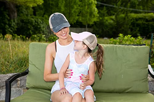 Funky Junque Mommy and Me Matching Ponytail Baseball Cap - Criss Cross Design for Messy Bun Set4