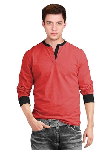Image of fanideaz Men's Cotton Full Sleeve Henley T Shirts for Men