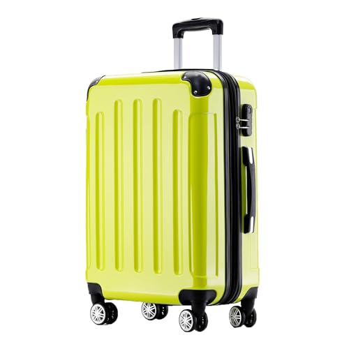 BEIBYE Zwillingsrollen 2048 Hartschale Trolley Koffer Reisekoffer Taschen Gepäck in M-L-XL-Set (Grün L)