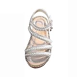 👑 Design princesse avec fleurs de perles : sandale fille des fleurs de perles ludiques et des détails scintillants donnent aux sandales un look de conte de fées - parfait pour les fêtes, les cours de danse ou la maternelle.