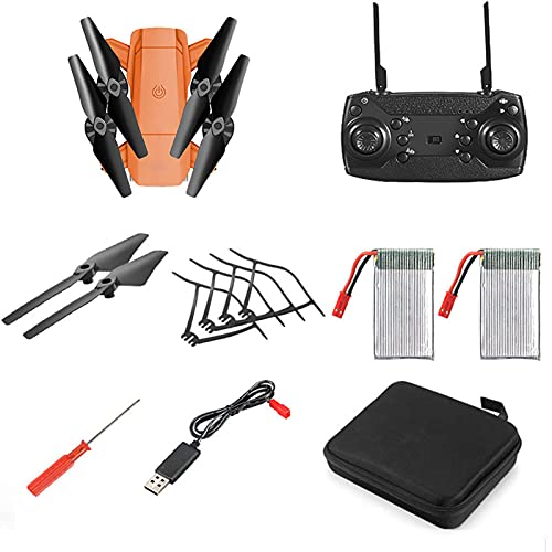 Drone RC con cámara 4K HD para adultos, 2 baterías y estuche de transporte, FPV Live Video RC Quadcopter, con desplazamiento automático, modo sin cabeza, inicio con una tecla, sensor de gravedad Co Or