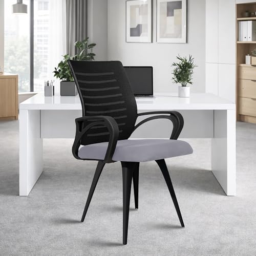 Image of ROSE Elite | 3 Years Brand Warranty | Ergonomic Office Chair, Study, WFH, Revolving, Rolling, Desk, Task, Laptop, Student Chair (Grey Seat & Black Back, Elite MB Reception)