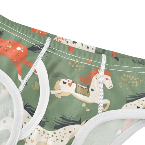 KLL Seamless Pattern Horse Flat Style Baby Boys Soft Boxer Briefs Cute Children Undies4