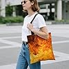 FekiLoot Roaring Flame Polyester Tote Bag, 35x40cm Stylish Lightweight Shoulder Handbag, Reusable Multi-Purpose Fabric Carryall for Work Travel Shopping Daily Use #2