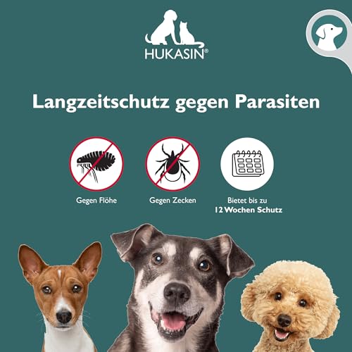Hukasin® Spot On Hund - Zecken- und Floh Schutz - langanhaltender Zeckenschutz Hund & Flohmittel Hund bis zu 12 Wochen