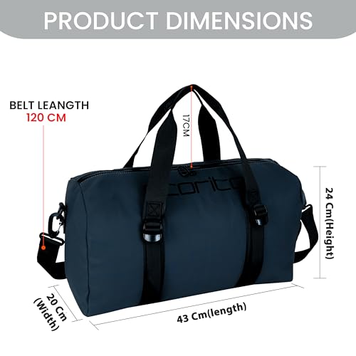 Image of Storite Nylon 43 Cm Imported Multi Purpose Travel Duffle Bag for Women with Dry and Wet Pocket, Lightweight Waterproof Backpack Carry Luggage Bag (Blue, 43x20x24cm)