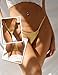 ohyeah Shiny Gold Micro Thong Bikini Panties Sexy G-String Thongs for Women Cheeky Underwear Metallic Panties Swim Beach Panty Bikini Bottom Ladies Underwear Pantie fit Large