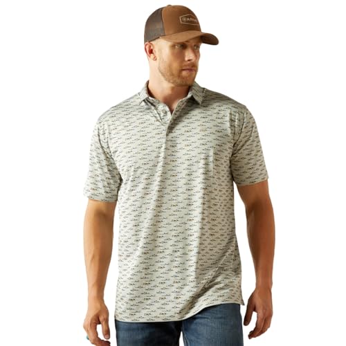 Ariat Mens Aqua Print 2.0 Short Sleeve Polo
