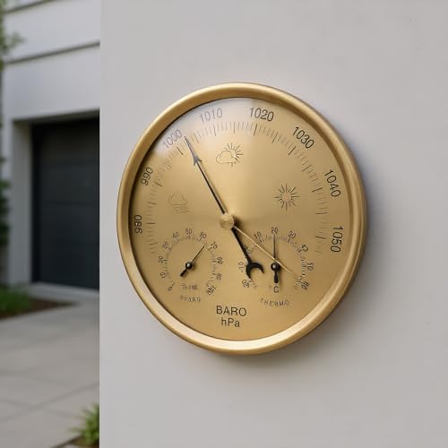 Dranvosk 3-in-1 Indoor Outdoor Barometer Thermometer Hygrometer Weather Station for Home Office Fishing – Accurate Digital Barometers for Home Use