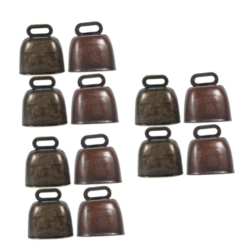 HAKIDZEL 3sets Mini Steel Cowbells Vintage Style Hanging Ornaments for Sheep Cattle Farm 4pcs*3