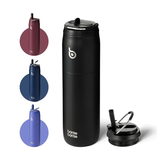 BOTTLE BOTTLE Stainless Steel Water Bottle with Straw and Lid, 32 oz Vacuum Insulated Water Bottle Stay Cold for 24 Hrs