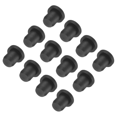 Image of uxcell High Temp Silicone Plug Mount Dia 6.5mm /0.26 inch t Shaped Rubber Stopper Hole Plugs for Powder Coating Plating Waterproof Plugs Sealing Plugs Black Pack of 12(OD 9.5mm)