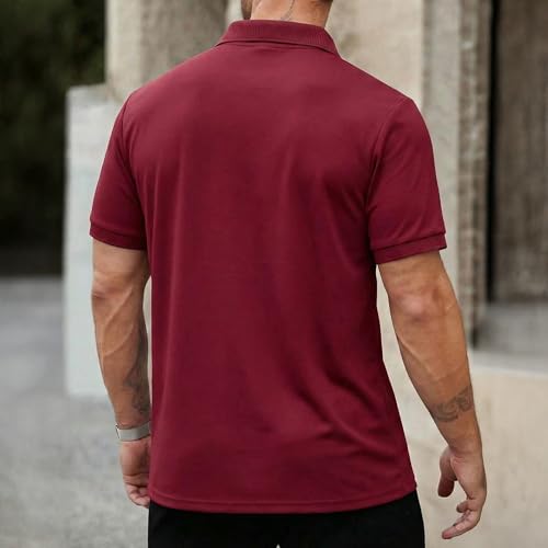 Image of Men's Polyster Stretchable Polo T-Shirts Half Sleeves Regular Fit T-Shirt for Everyday Wear