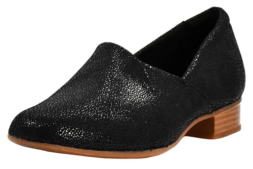 Clarks Women's Juliet Palm Loafer, Black Interest, 9.5 Wide