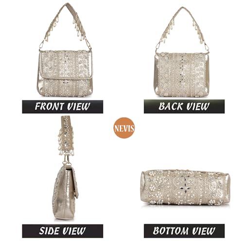 Image of Nevis Stylish Embroidery Unique Design Traditional Wedding Party Handheld Potli Bag For Women