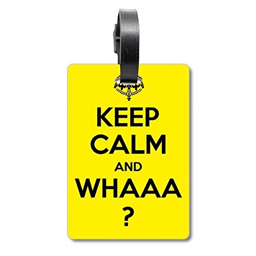 Étiquette de valise Keep Calm et jaune en PVC pour identification de bagage