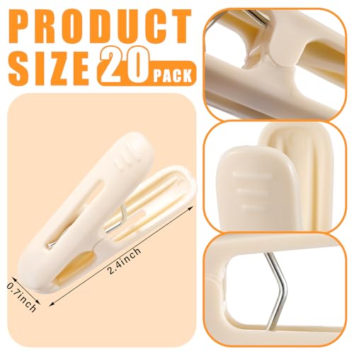 Image of LemonRoad 20 Pack Balloon Arch Clips Plastic Spring Clamps 2.4 Inch Heavy Duty Clip for Balloon Arch Kit Birthday Decoration Crafts Backdrop Woodworking Photography Studios (Milky White)
