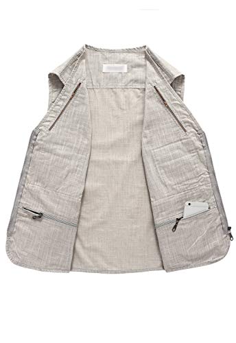 Image of Hbufnha Men's Casual Safari Travel Vest 16 Pockets Outdoor Work Vest Sleeveless Jacket Fishing Hiking Photograph