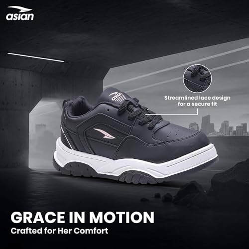 Image of ASIAN Nancy-05 Sneakers for Women | Trendy Lightweight Casual Shoes with Cushioned Comfort, Non-Slip Grip Sole & Stylish Everyday Wear for Walking, College & Outings