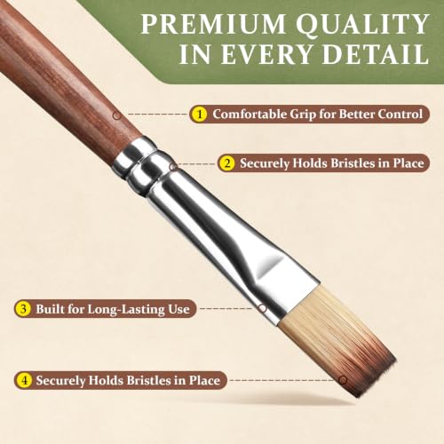 Image of REDSHELL 12pcs Paint Brush Set, Acrylic Oil Painting Brushes for Artists
