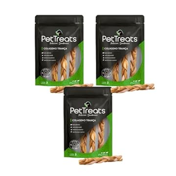 Petisco para Cachorro Natural 3un Colágeno Trança PetTreats
