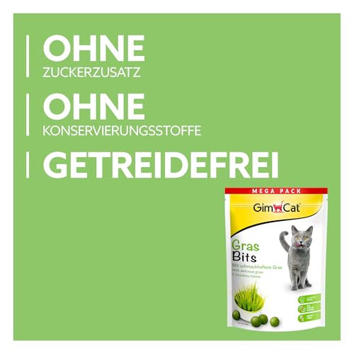 GimCat Gras Bits - Getreidefreier und vitaminreicher Katzensnack mit echtem Gras - 1 Beutel (1 x 425 g) – Bild 4