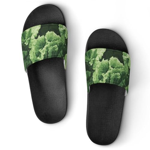 Green Vegetables Camouflage House Slippers for Women Men Personalized Shower Shoes Sandals Slides