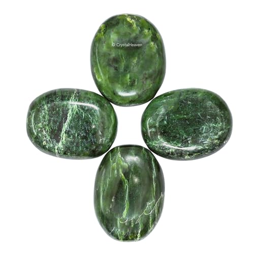 Image of Certified Green Jade Crystal Palm Pebbles Stones for Anxiety Stress Relief | AAA Grade Original Healing Gemstone Agate Palm Stone for Yoga Meditation Spiritual Reiki Feng Shui