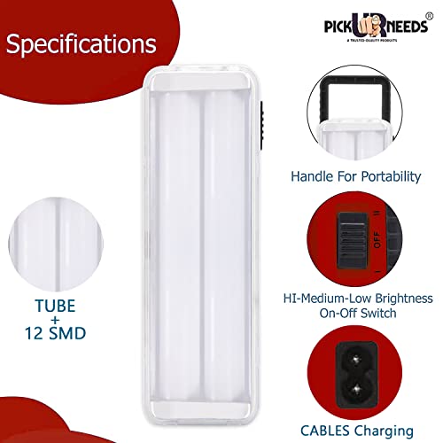 Image of Pick Ur Needs Rechargeable Home Emergency Lantern 60 SMD Tube Floor Lamp Light (Dark Red)