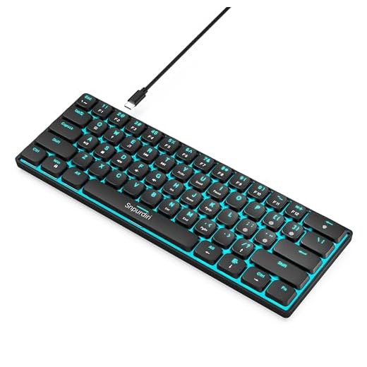 Snpurdiri 60% mechanische Tastatur, 60 Prozent Gaming Keyboard eisblau hintergrundbeleuchtet, kleine mini Gaming Tastatur für Büro, PC, Geschäftsreise(Rot Schalter/61 schwarz)