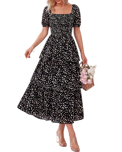 Image of BTFBM Womens Floral Smocked Summer Maxi Dresses