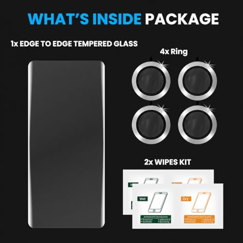 Image of FIRST MART UV Tempered Glass for Motorola Edge 60 Fusion With Silver Camera Ring Guard Combo | Crystal Clear Curved Screen Protector, Case-Friendly, Scratch Resistant | Pack of 1