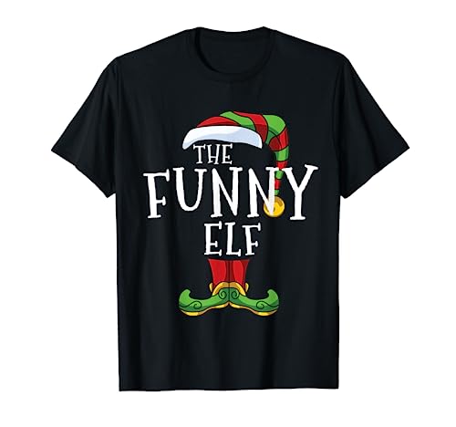 The Funny Elf Family Matching Christmas Gift PJ Pajama T-Shirt
