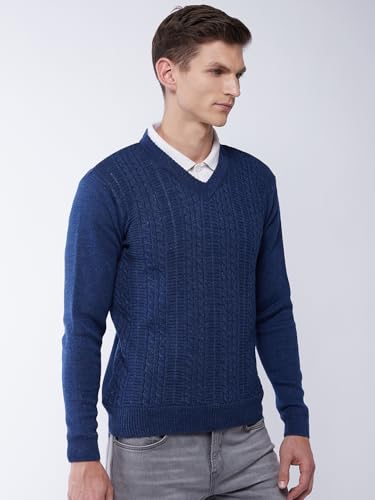 Image of Pivl Men's V Neck Winter Solid Sweater - Warmth and Style for The Season
