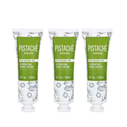Pistach Skincare Pistachio Oil Hand Cream | Nourishing & Hydrating Moisturizer for Dry Hands Nails & Cuticles | Long-Lasting with Vitamin E & Antioxidants (Travel Trio)