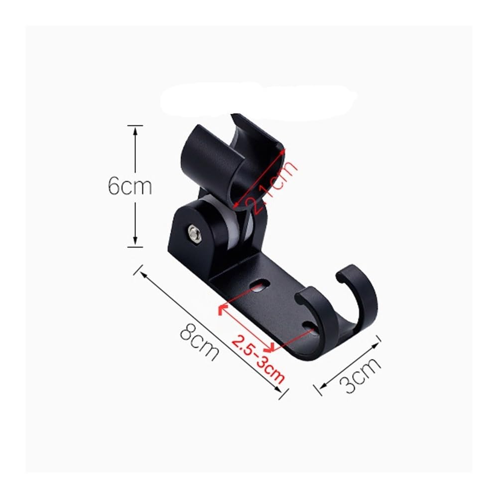 3 x schwarze Aluminium-Handbrausehalter-Haken für Wandbrausezubehör