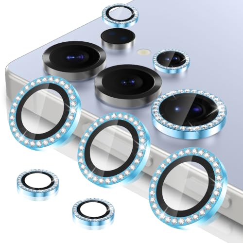 Casetego for Galaxy S25 Ultra Camera Lens Protector,9H Hardness,Scratch Resistant,Ultra-thin Tempered Glass,Metal Individual Camera Cover for Samsung Galaxy S25 Ultra,Shiny Blue