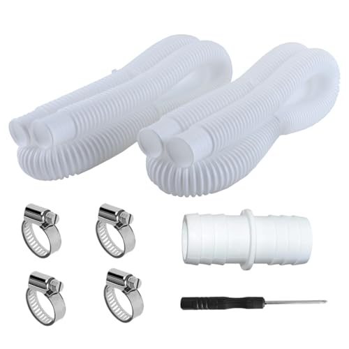 ACOLY 1 juego de manguera de piscina de 32 mm, 4 clips de seguridad, 1 conector y destornillador, para bombas de filtrado y sistemas de piscina