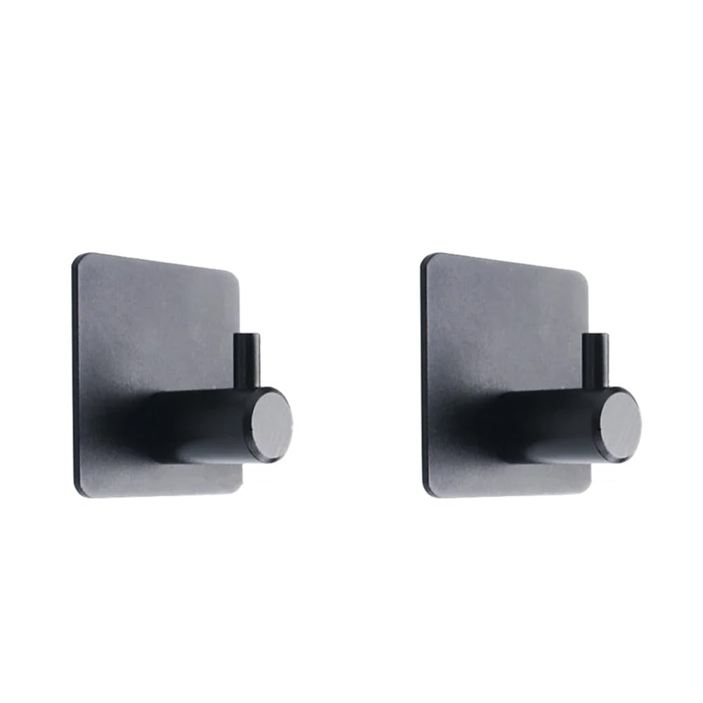 LCANALLYMS Wall hooks, Coat Hook Bathroom Hooks 1/2/3PCS Black Gold Hanging Towel Holder No Drill Organaizer Accessories(2pcs Black)