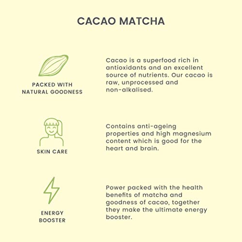 Image of Tea Trunk Cacao Matcha Green Tea | Pure Ceremonial Grade Japanese Matcha | Pre Workout | Authentic & Premium Matcha Tea Power | Immunity Booster | Improve Metabolism & Focus | Detox Drink | No Additives - 30 grams