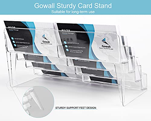 Gowall GA-BB2 8 Pocket Acrylic Business Card Holder For Desk Clear Stand Desktop Plastic Business Card Display thumb #1