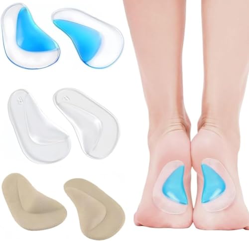 XENQITO 3 Pares De Plantillas De Soporte De Arco De Gel, Plantillas OrtopéDicas De Silicona Para Pies OrtopéDicos De Soporte De Arco Para Fascitis Plantar De Gel Almohadillas De CojíN
