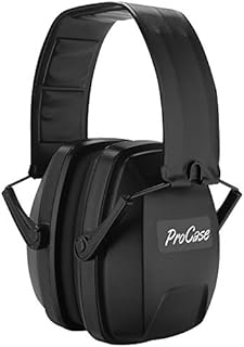 ProCase Ear Defenders Adults [Ultra Comfort Series], Foldable Adjustable Noise Cancelling Headphones Safety Earmuffs Hearing Protection Shooting Ear Defenders Autism for Hunting Construction -Black